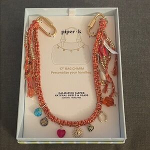 Piper K Orange Bag Charm with Colorful Charms